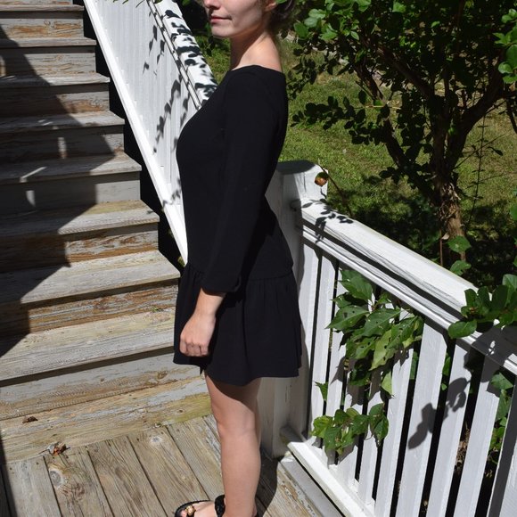 J. Crew drop waist crepe dress in black - Picture 2 of 6